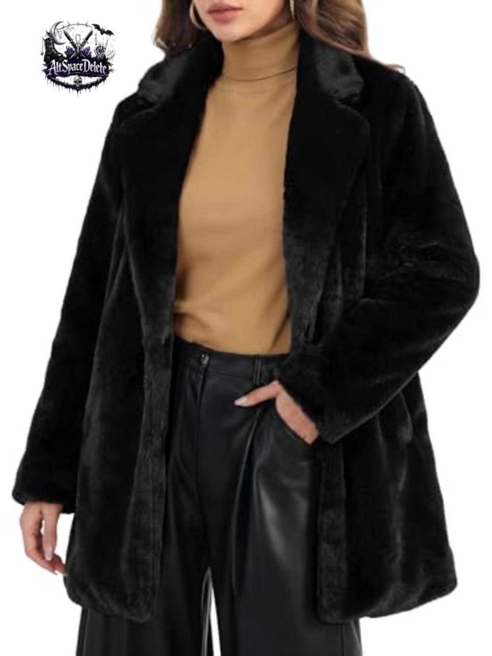 Faux Fur Coat Long Fluffy Open Front Winter Jacket